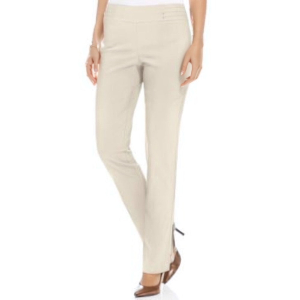 JM Collection Pant Womens Small Stonewall Short Slim Leg Tummy Control Rivet NWT